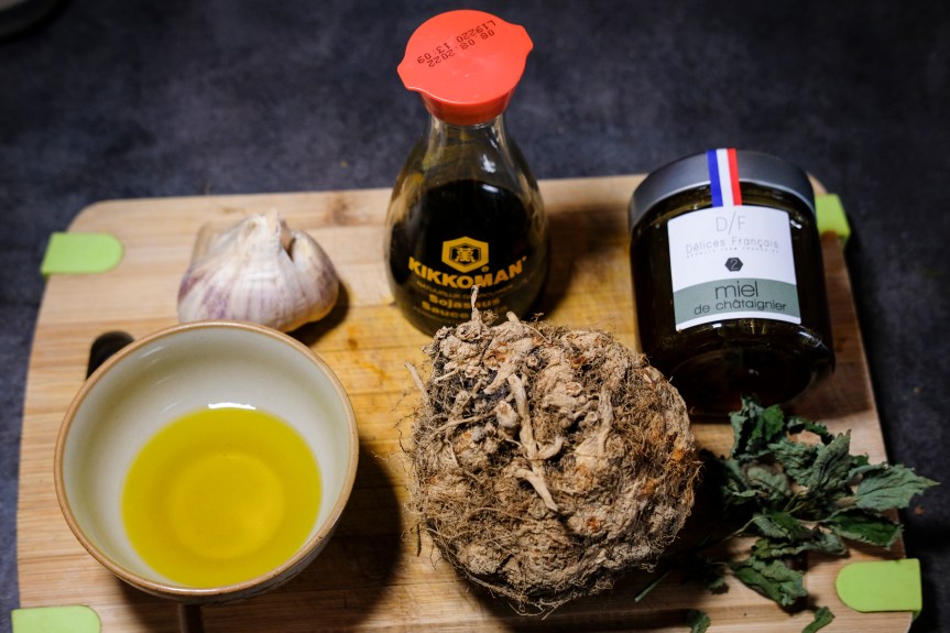 Céleri rave rôti au miel et sa purée&nbsp;d&rsquo;ail